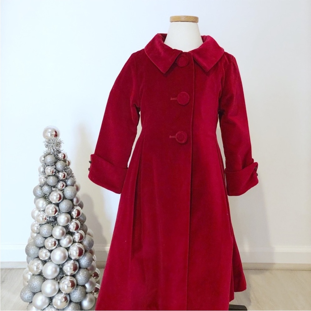 Elebini Girls Velvet Winter Jacket Dress